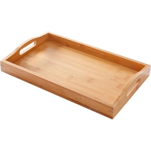 Serving tray bamboo with handles,tea tray, bar tray, breakfast Tray food tray