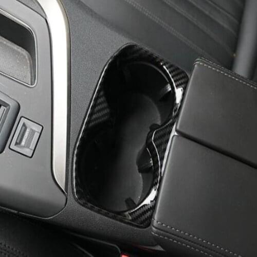 For Peugeot 3008 GT 2017-2020 2021 ABS Matte Carbon Fiber Car Interior Central Front Water Cup Holder Frame Trim Accessories