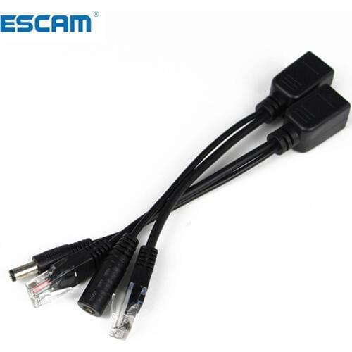 ESCAM POE Cable Passive Power Over Ethernet Adapter Cable POE Splitter Injector Power Supply Module 12-48v For IP Camera