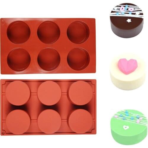 New 6 Cavity Cylinder Silicone Cake Mold Cookies 3D DIY Handmade Kitchen Reuse Baking Tools Decorating Mousse Making Mould