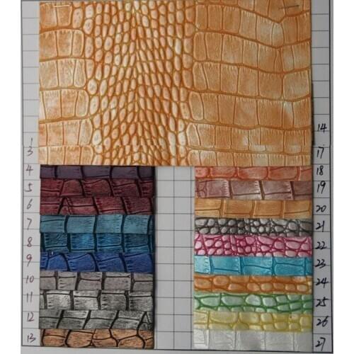 PU alligator grain leather fabric crocodile skin pattern leather for sofa, handbag, decoration wholesale