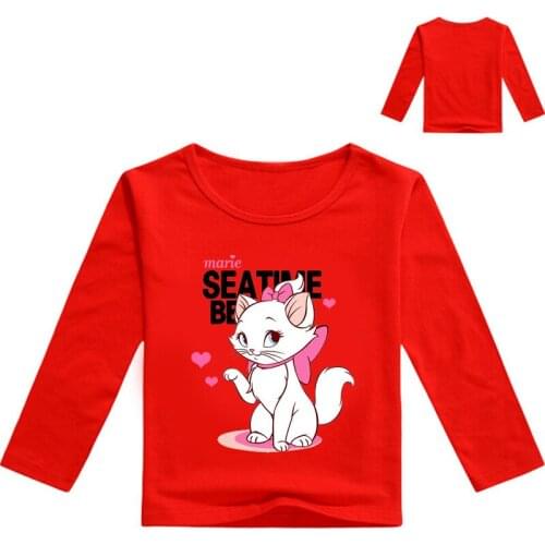Summer Children Clothing Cute Cartoon Aristo Cats Marie Cat Kids Short Sleeve T shirts for Girls Tops Princess Clothes 2-12Y