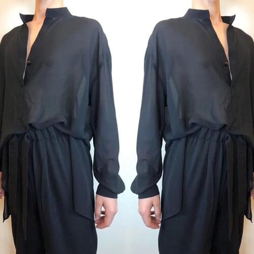 V-neck Latin Dance Clothes For Men Tap Dance Wear Tango Rumba Dance Shirts Performance Costume Ballroom Pratcie Wear JL1622