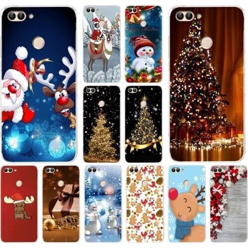 33AS Christmas and New Year Soft Silicone Tpu Cover phone Case for huawei y5 y6 Prime y7 2019 P Smart 2018 2019 Nova 2i 3i 3