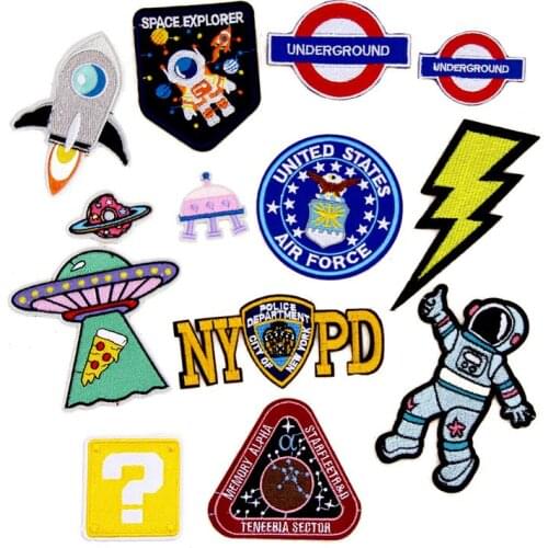 New arrival 10 pcs popular badges Embroidered patches iron on sew on fashion Motif clothing bag decor Applique repair accessory