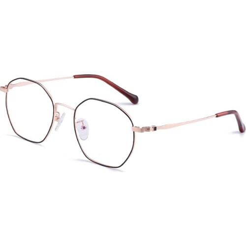 Brightzone New Quadrilateral Spectacles Full Frame Metal Glasses Women Brand Prescription Vintage Quality Trendy Eyeglasses