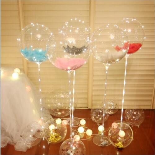 DIY Wedding Decoration Childrens Birthday Helium Bobo Feather Transparent PVC Balloon Party Anniversary