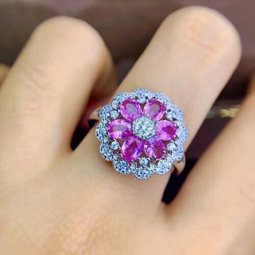 The best gift for Anniversary Natural And Real Sapphire Ring 925 sterling silver Fine jewelry Sapphire Ring