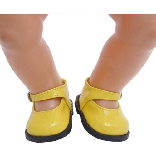 Sawtooth bottom round toe shoes with 6 colors are available for 43-cm doll and 18-inch girl doll shoe accessories g78-g85