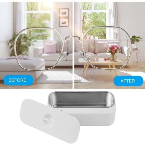 Jewelry Ultrasonic Cleaner Low Noise 43000Hz Household Portable Glasses Cleaning Machine for Jewelry Watches Glasses Shavers