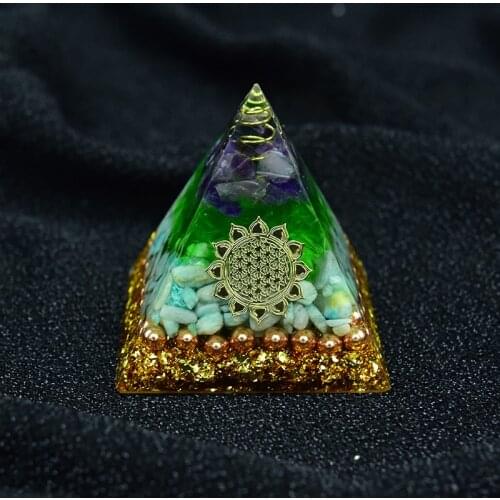 Reiki Healing Orgonite Pyramid Energy Converter Orgone Accumulator Stone That Changes The Magnetic Field Of Life Process Resin