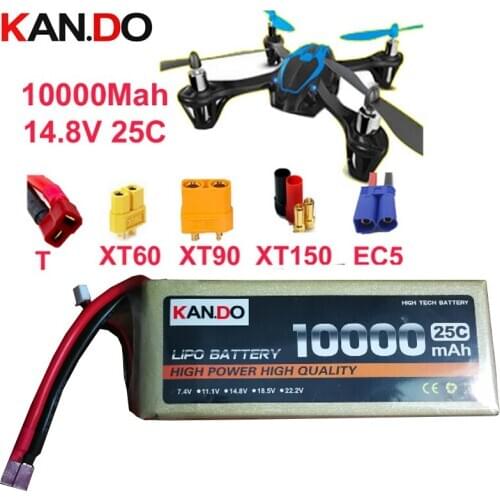 4s 25c 14.8v 10000mah battery drone battery aircraft li-poly battery 25C airplane low resistance long lasting fpv battery