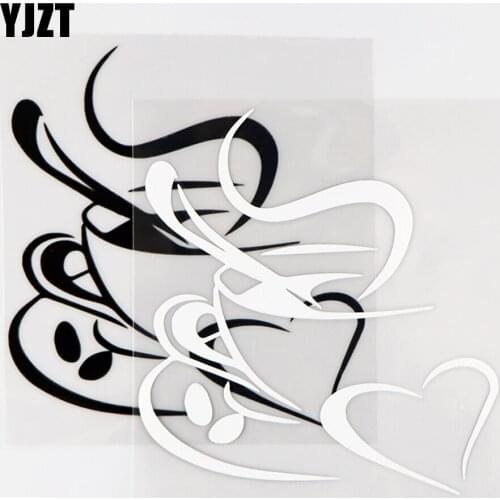 YJZT 12.5×13.5CM Coffee Body Decoration Vinyl Decal Waterproof Beautiful Car Stickers Black / Silver 10A-0694
