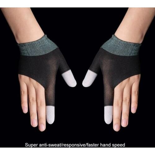 1pair Sweatproof Anti-slip Touch Screen Finger Sleeve Breathable Mobile Gaming Gloves Mobile Game Gaming Gloves For Gamer