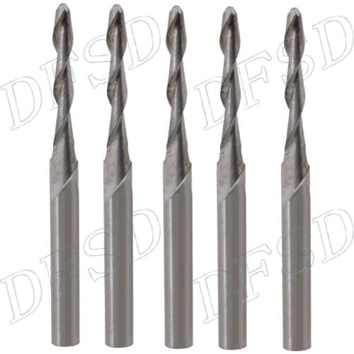 10X 1/8" Carbide Ball Nose CNC Router Bits 22mm End Mills Copper Resin Cutters