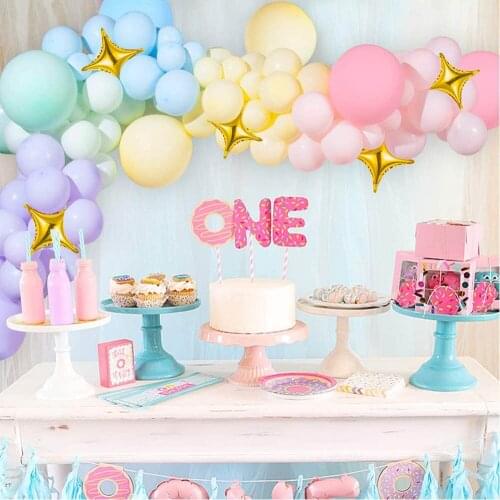 195pcs/lot Baby 1st First Birthday Party Balloon Arch Garland Colorful Macaron Latex Balloon Wedding Baby Shower Backdrop Decors