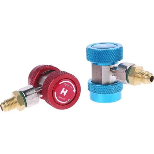 2Pcs R134A H / L Adapters Quick Coupling Air Conditioner Coolant Adjustable New