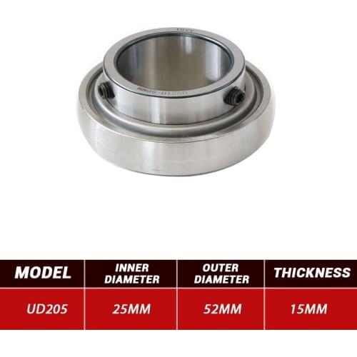 3pcs Outer Wire Bearing UD205 Mental Pillow Block Bearing UD205 25mm*52mm*15mm Steel Bearings High Quality