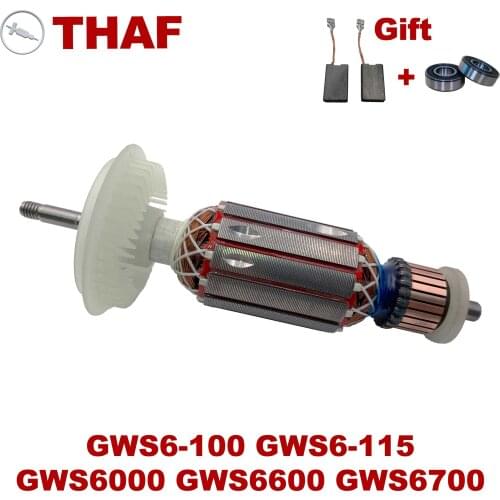 Free Bearing&Carbon Brush！220V-240V Armature Rotor Anchor Stator replacement of BOSCH Angle Grinder GWS6-100 GWS 6-100 GWS6-115
