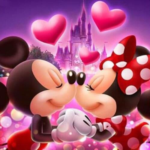 DIY Diamond Painting Cross Stitch Disney Mouse Lovers Full Diamond Square Diamond Embroidery Mosaic Christmas Minnie Mickey Gift