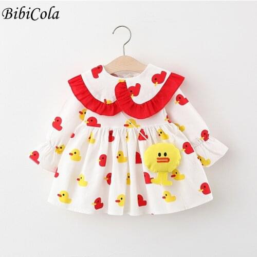 BibiCola autumn spring baby Girls Dress toddler Cotton Clothes For Infant Girls Fashion Cute Dresses Girls Casual Dress