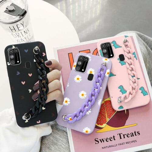 Wrist Chain Coque For Samsung Galaxy M31 Case Soft Silicon Cover Funda For Samsung M 31 Prime M315F 6.4" Phone Case Shell Bumper