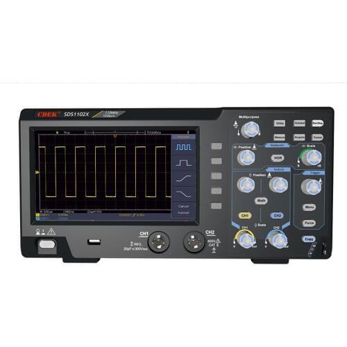 CDEK SDS1102X Digital Storage Oscilloscope 2 Channels 110Mhz Bandwidth 7'' LCD Portable USB Oscilloscopes