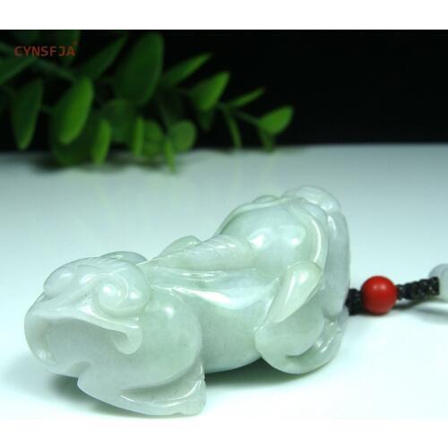 CYNSFJA Real Certified Natural Grade A Burmese Jadeite Amulets Wealthy Pixiu Jade Pendant High Quality Hand Carved Best Gifts