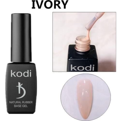 KODI Natural Rubble Base IVORY Base Coat Gel Polish Nude Base UV Gel Lacquer 2 in 1 Color Camouflage Gel