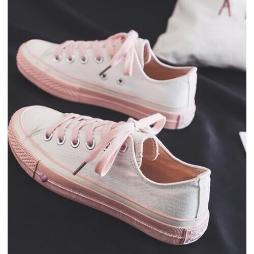 Orange Canvas Shoes Women White Lace Up Print Letter Sneakers New Autumn Casual Breathable Platform Fashion Pink Vulcanize Shoes