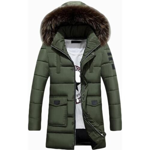 2019 New Fashion Winter Coat Men Warm Down Male Hooded Long Thickening Down cotton Jacket Outwear Casual Solid Parkas 676A