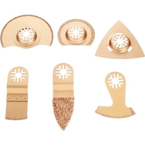 6Pcs Wood Metal Cutting Blade Oscillating Multitool Carbide Saw Blade for Dremel Multimaster Bosch Tools Renovator Power Tool