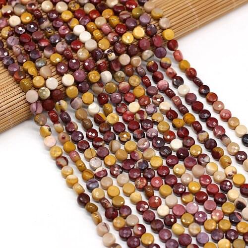 Natural Stone Beads Oblate Shape Faceted Egg yolk stone Loose Spacer Beaded For Jewelry Making DIY Bracelet Necklace Accessories