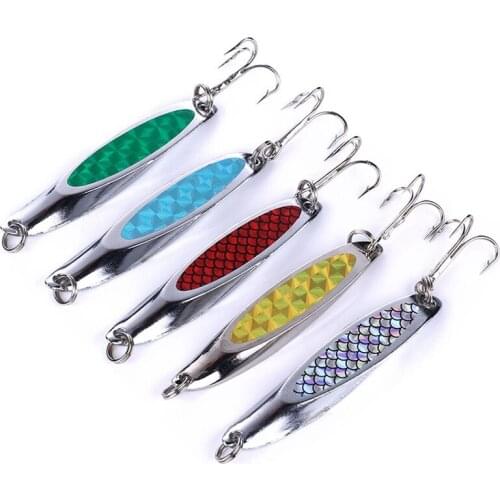 New Oblique Cut Spoon Metal Fishing Lure Bait Gold Silver Luya Salmon Kill Classic Pesca Hard Sequin Artificial Wobbler Spinner