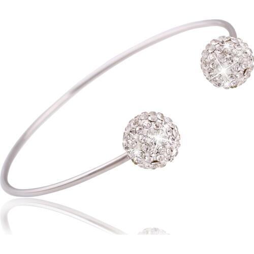 Wholesale Fashion Stainless Steel Jewelry CZ Crystal Bangles For Women Free Shipping