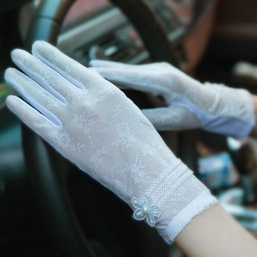Sexy Summer Women UV Sunscreen Short Sun Female Gloves Fashion Lace Driving Of Thin Touch Screen Lady Breathable Gloves