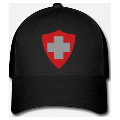 Switzerland Shield Flag Cap Embroidery suisse Schweiz Soccer Football cross Geneva Bank Lheinfall Unisex Baseball Curved Dad Cap