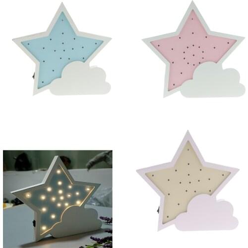 LED Night Light Cloud Star Shape Bedside Lamp Table Light Indoor Outdoor Use Home Bedroom Decor