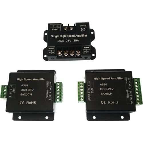LED High Speed Amplifier Controller RGB RGBCWWW CCT monochrome signal enlarge Enhance Repeater for 2835 3528 5050 led strip