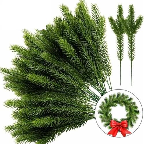 1pcs Pine Branches Artificial Fake Plant Artificial Flower Branch Christmas Party Decoration DIY Bouquet Gift Box Accessory