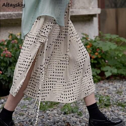Plus Size Skirts Women S-4XL Baggy Bandage Casual Design Side-slit Fashion Punk Korean Style Harajuku Elegant Students Holiday