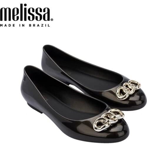 2021 Melissa Women Jelly Shoes Sandals Women Party Jelly Sandals Melissa Female Flat Sweet Summer Bow Adult Slippers