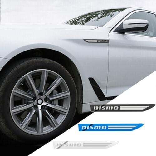 2PCS Stainless Steel Side Wing Badge Emblem Fender for Nissan Nismo X-trail Almera Qashqai Tiida Accessories Car Styling