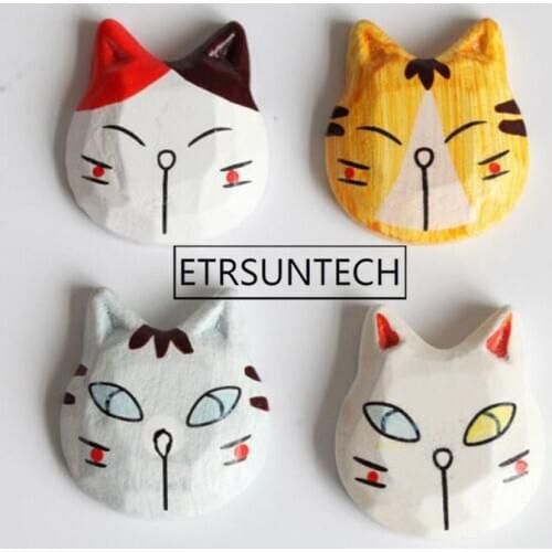 100pcs Handmade Wooden Cat Magnet Fridge Cute Refrigerator Sticker Home Decoration Message Note Magnet Sticker