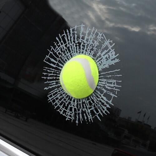 3D three-dimensional elf cart stickers car decoration stickers creative personality funny tennis stickers smashed glass window m
