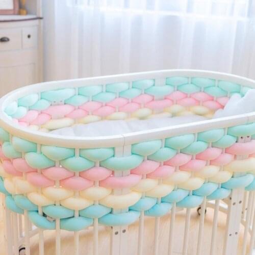 5M Baby Bumper Bed Braid Knot Pillow for Infant Bebe Crib Protector Cot Bumper Room Decor For Kids Room Decoratiion