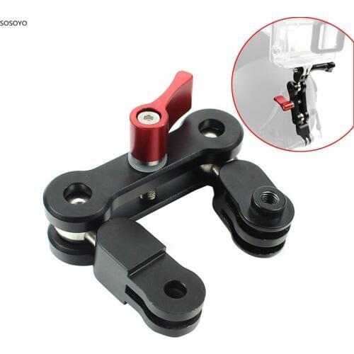Aluminum Helmet Bracket Dual Ball Head Arm Mount Adapter 360 Degree Rotation Stand For Gopro 8 7 6 5 4 DJI OSMO Action Camera