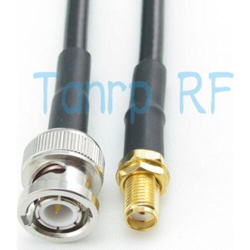 Free shipping! 200cm RG58 extension cable 6FEET 2M BNC male plug to SMA female jack RF connector Pigtail coaxial jumper cable