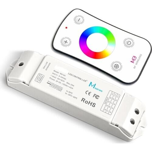 New Led RGB Strip Controller RF Wireless Remote DC5V~24V 6Ax3CH 192W Output Touch Panel Control for 5050 3528 String Use