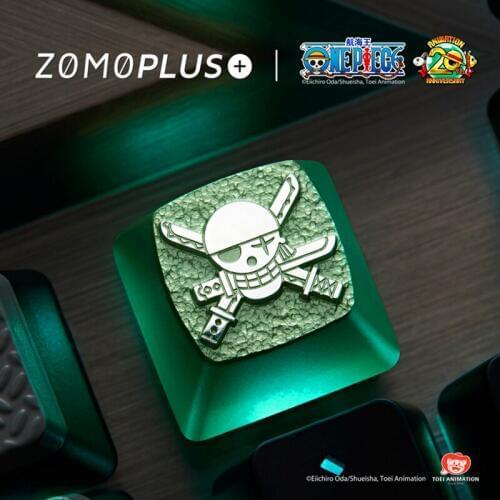 Key cap ONE PIECE mechanical keyboard keycap personality design,ONE PIECE Roronoa Zoro Cherry MX axis aluminum alloy keycaps,M32